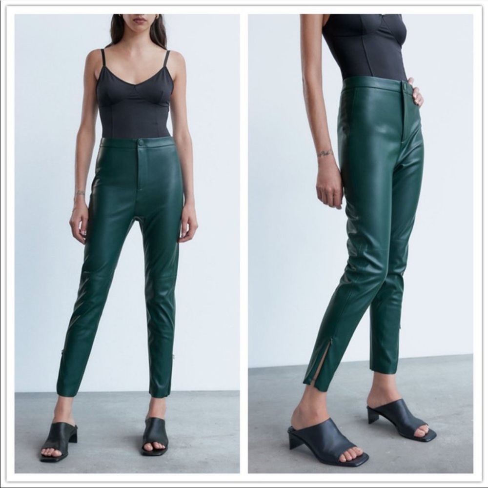 ZARA // Blogger Favorite Faux Leather Hi-Rise Leggings - Picture 4 of 8